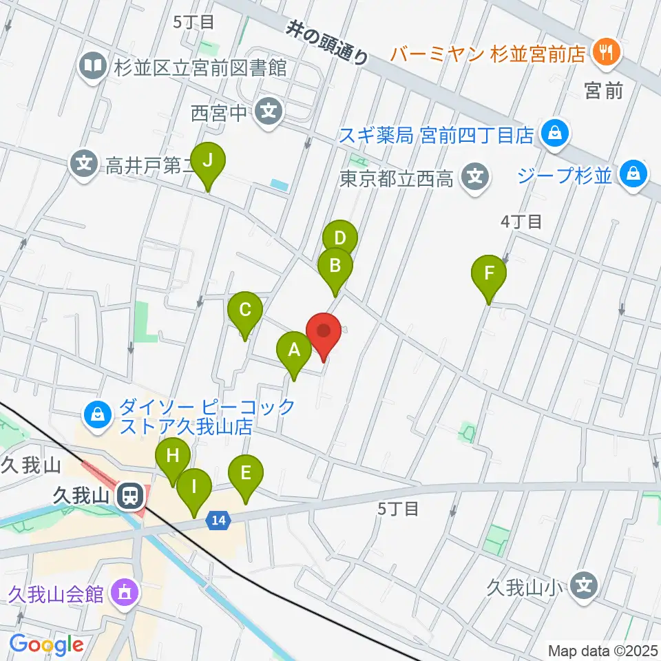 A-durバイオリン・チェロ教室周辺の駐車場・コインパーキング一覧地図