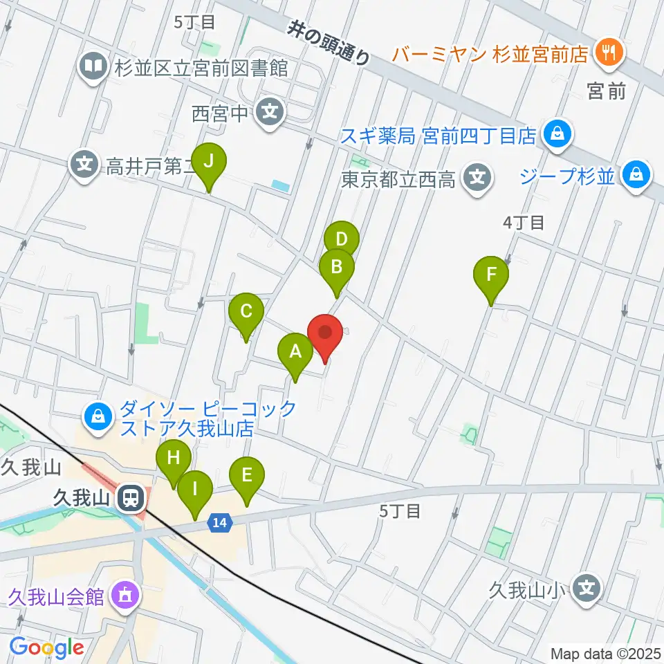 A-durバイオリン・チェロ教室周辺の駐車場・コインパーキング一覧地図