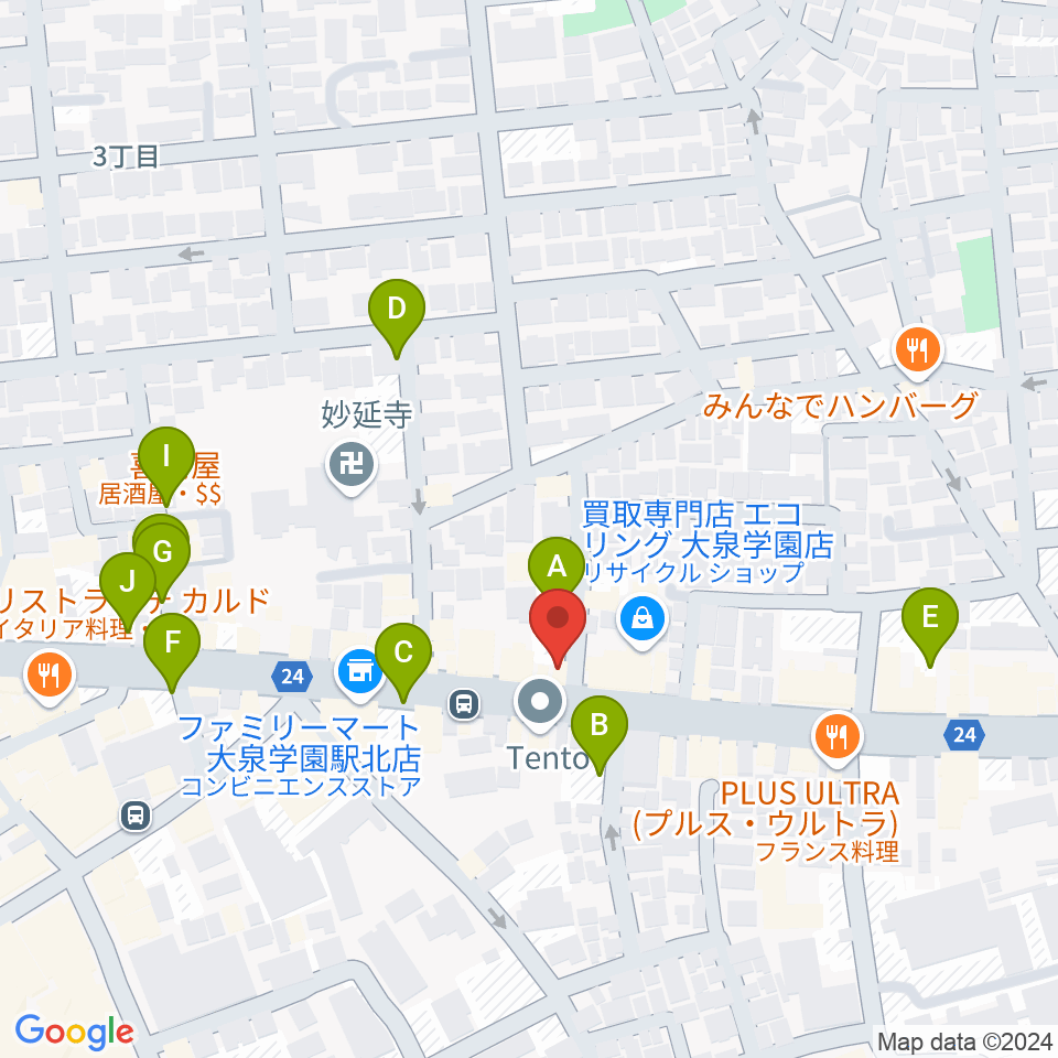 大泉学園 in F（インエフ）周辺の駐車場・コインパーキング一覧地図