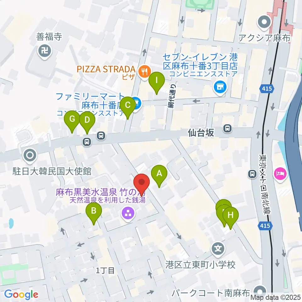 TOKYO麻布ミュージックセンター周辺の駐車場・コインパーキング一覧地図