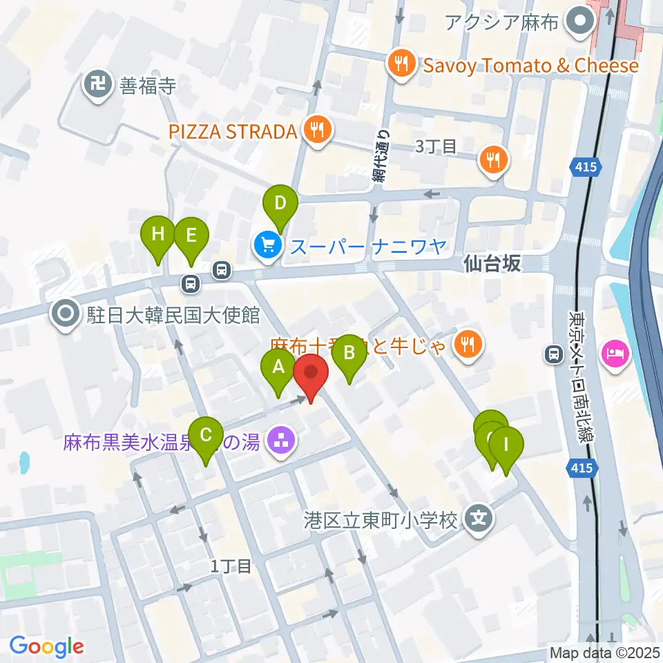 TOKYO麻布ミュージックセンター周辺の駐車場・コインパーキング一覧地図