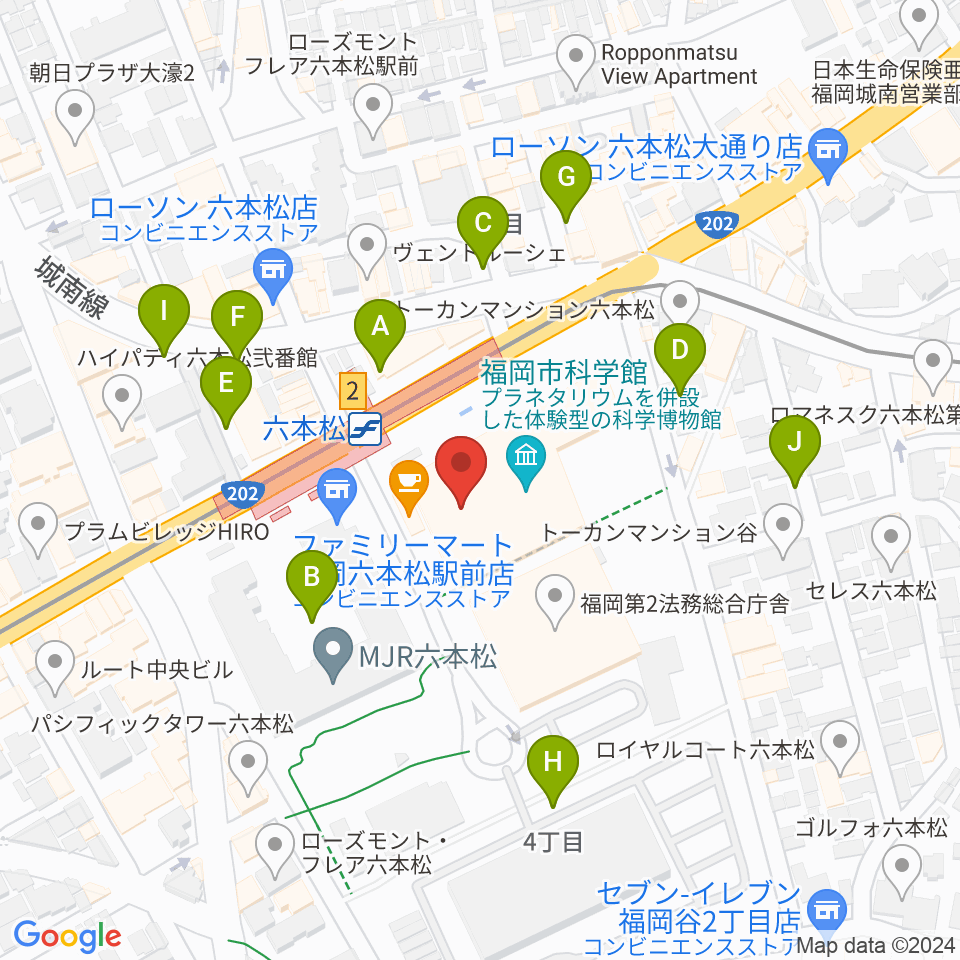 福岡市科学館周辺の駐車場・コインパーキング一覧地図