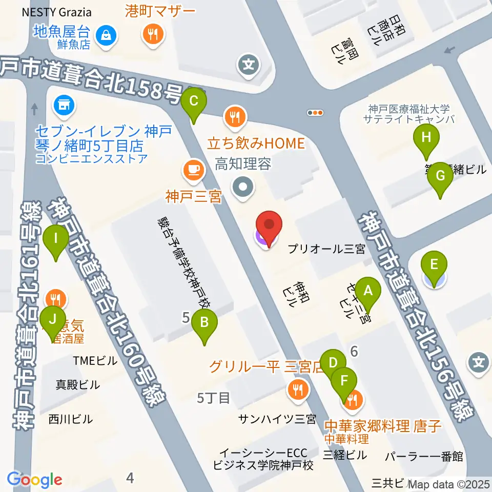 神戸三宮シアター・エートー周辺の駐車場・コインパーキング一覧地図