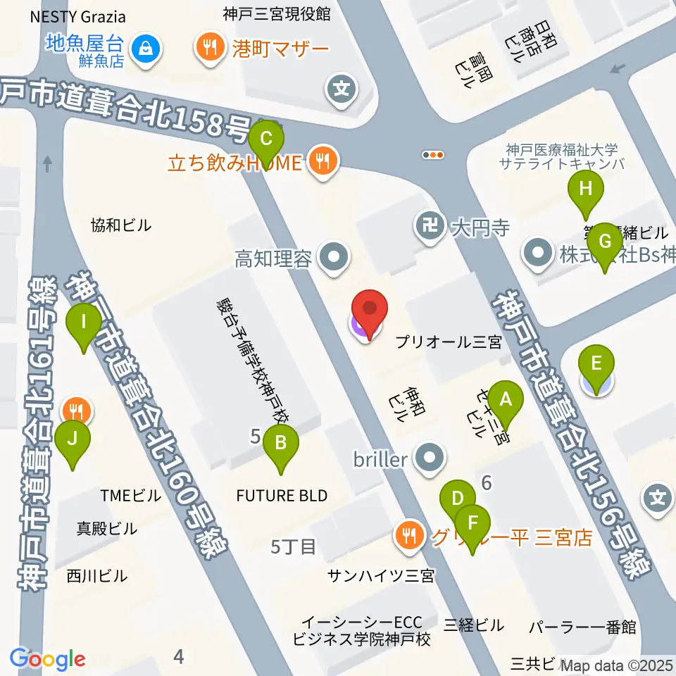 神戸三宮シアター・エートー周辺の駐車場・コインパーキング一覧地図