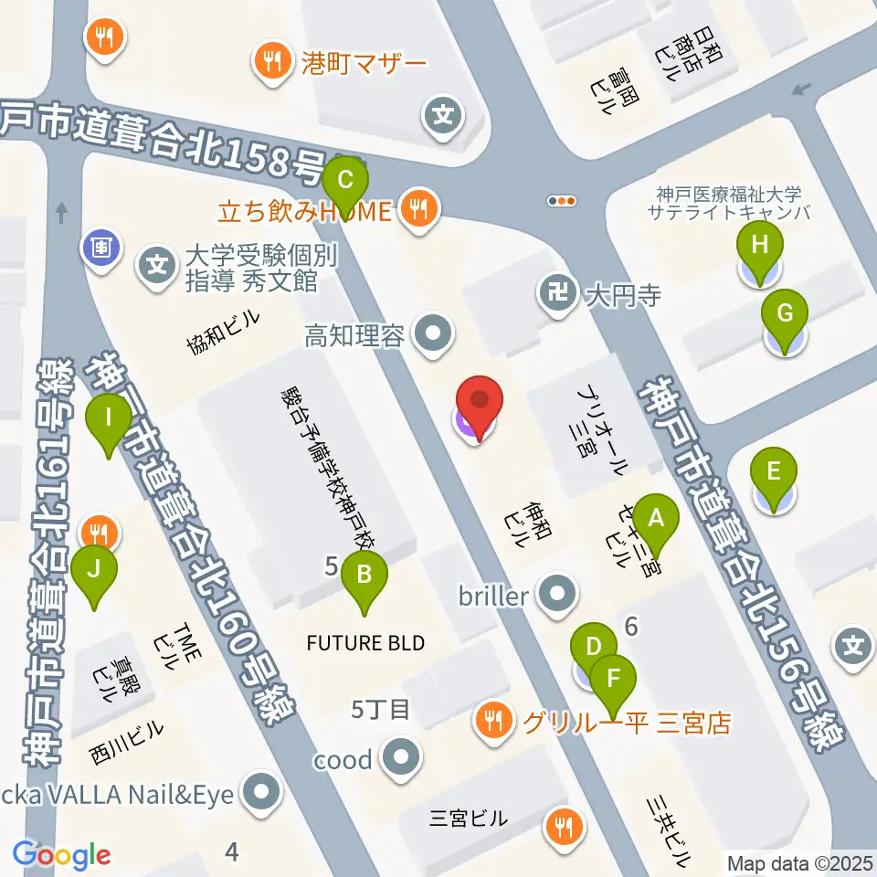 神戸三宮シアター・エートー周辺の駐車場・コインパーキング一覧地図