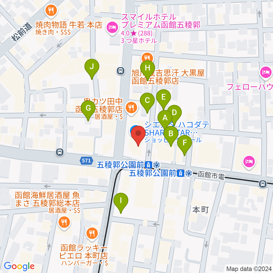 Gスクエア（函館コミュニティプラザ）周辺の駐車場・コインパーキング一覧地図