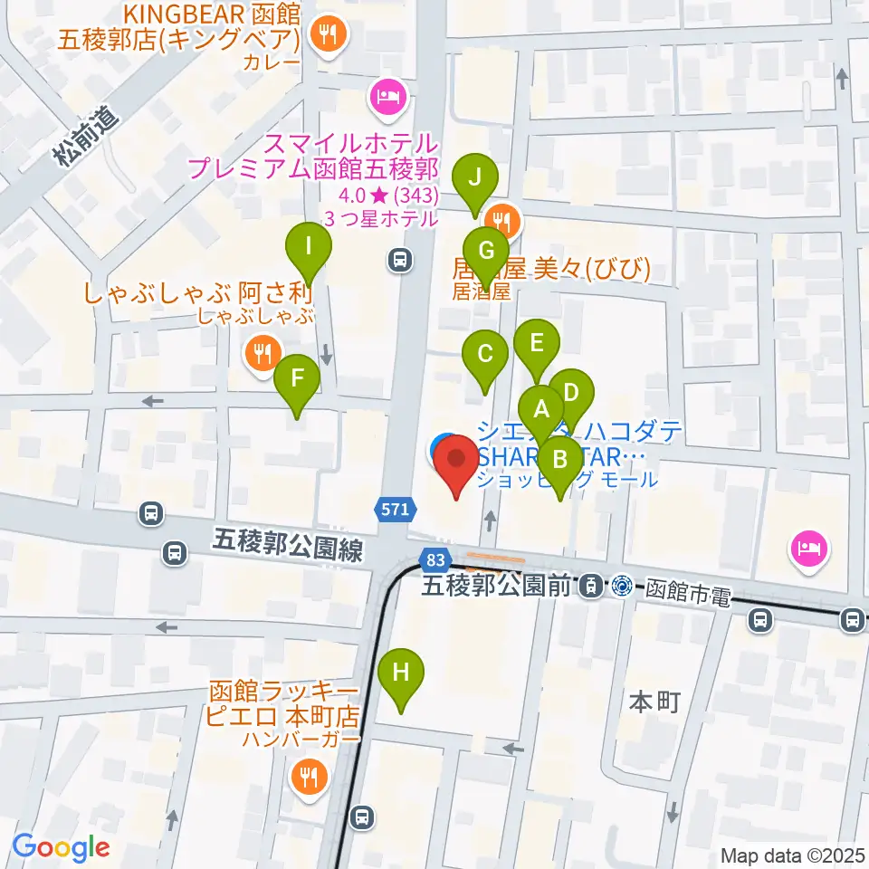 Gスクエア(函館コミュニティプラザ)周辺の駐車場・コインパーキング一覧地図