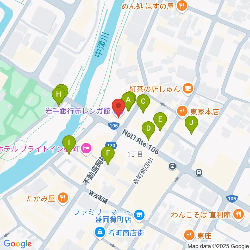 岩手銀行赤レンガ館周辺の駐車場・コインパーキング一覧地図