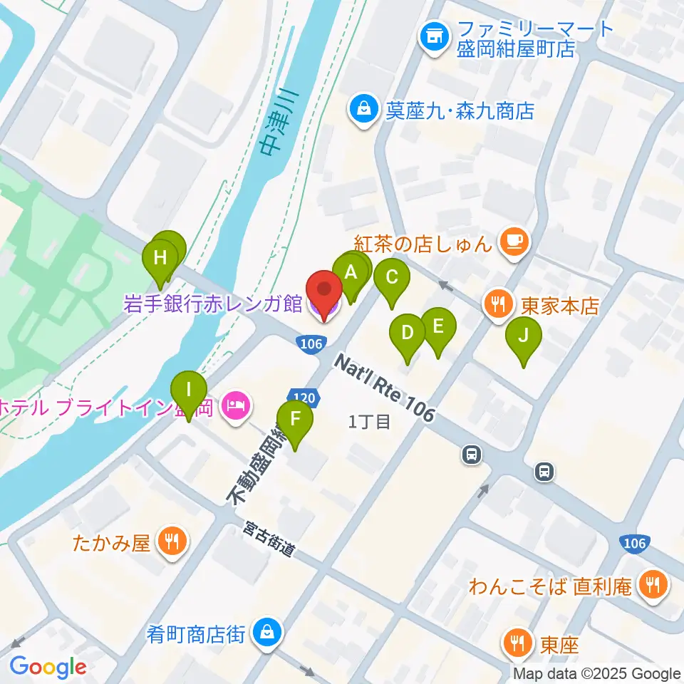 岩手銀行赤レンガ館周辺の駐車場・コインパーキング一覧地図