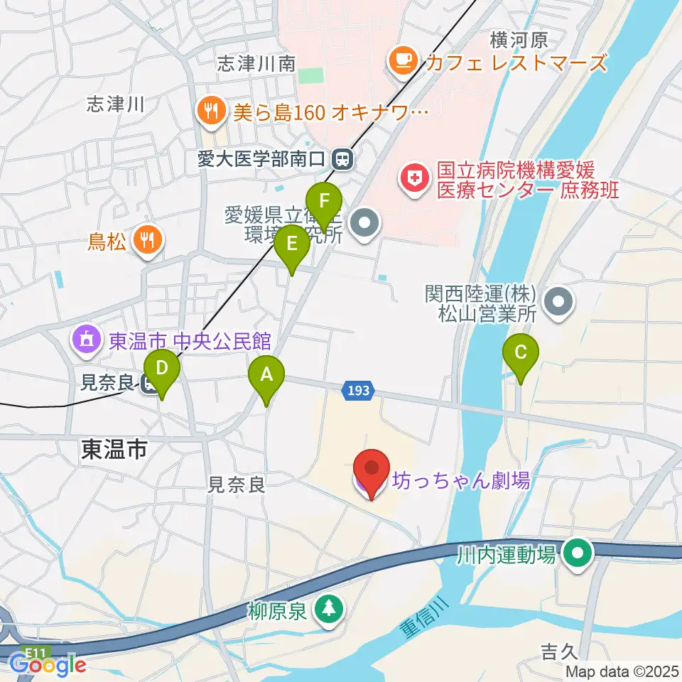 坊っちゃん劇場周辺の駐車場・コインパーキング一覧地図