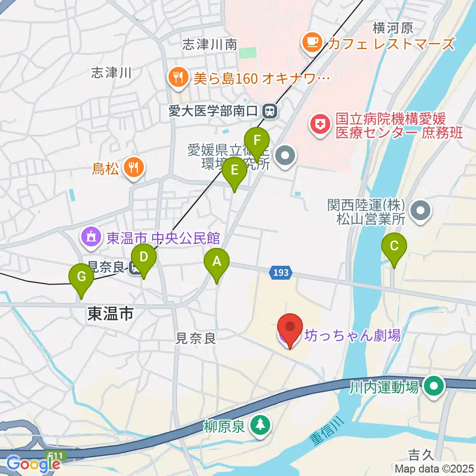 坊っちゃん劇場周辺の駐車場・コインパーキング一覧地図