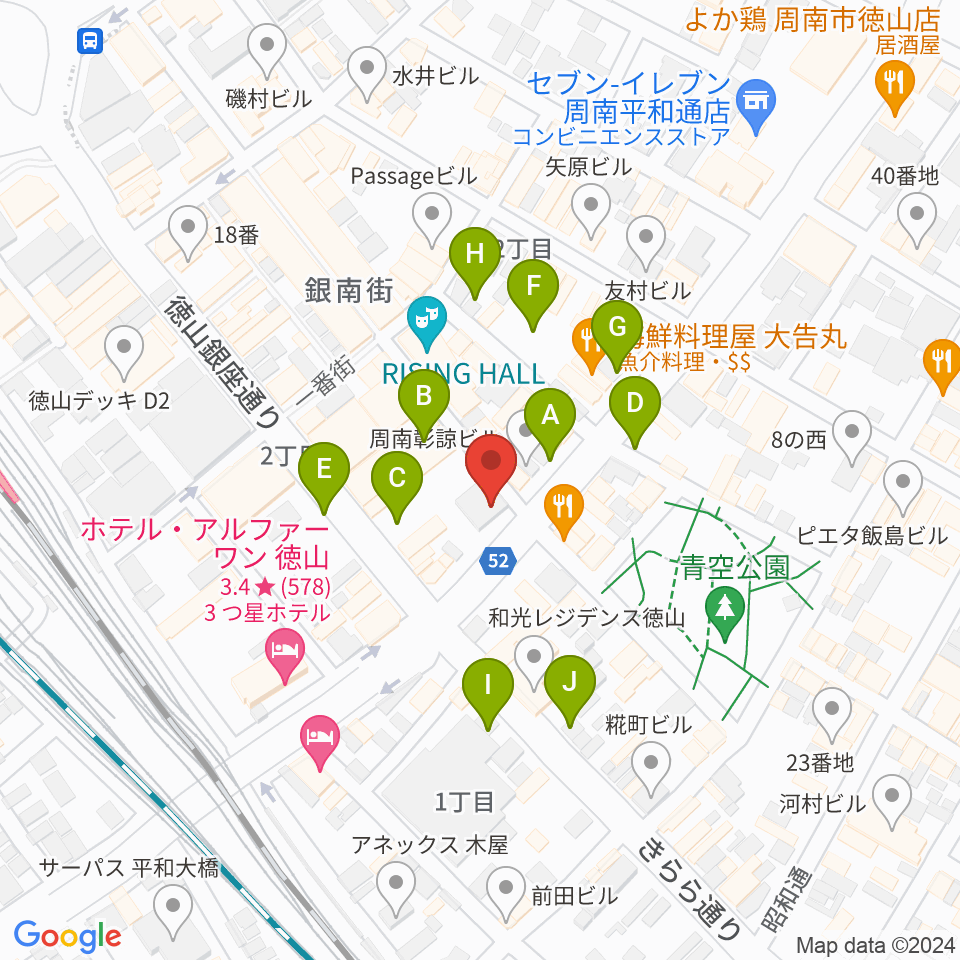 周南LIVE TAKU周辺の駐車場・コインパーキング一覧地図