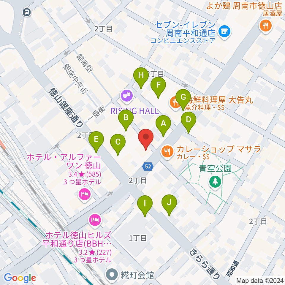 周南LIVE TAKU周辺の駐車場・コインパーキング一覧地図