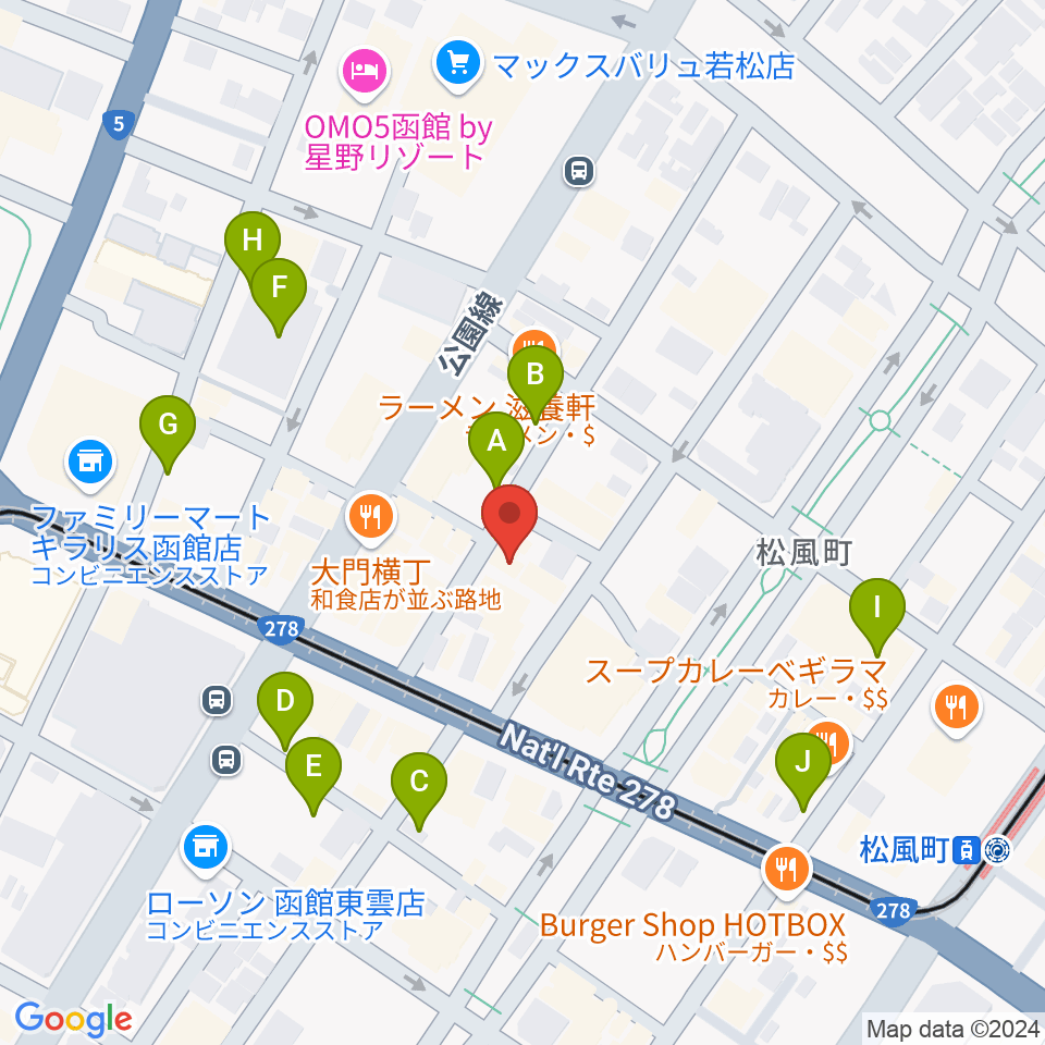 函館あうん堂ホール周辺の駐車場・コインパーキング一覧地図