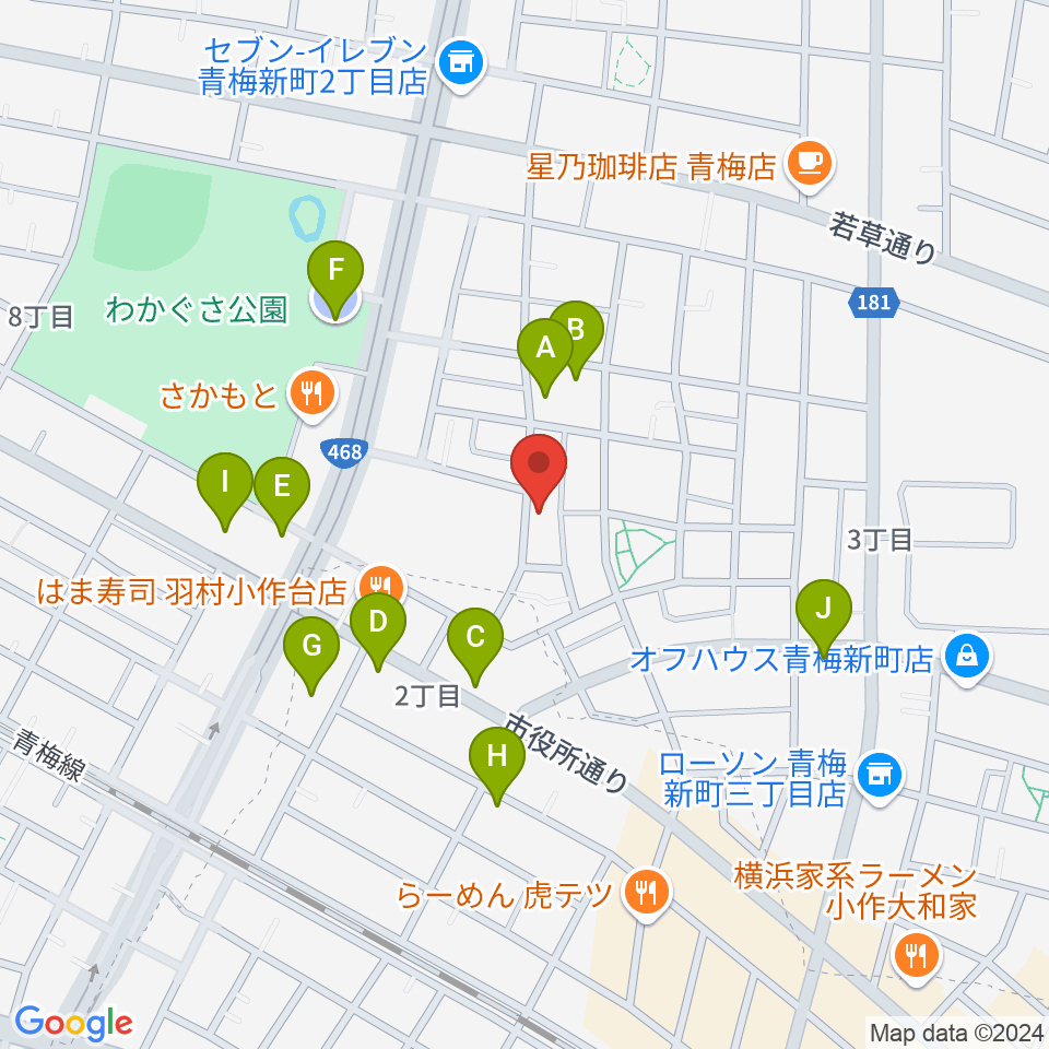 おおたけピアノ教室周辺の駐車場・コインパーキング一覧地図