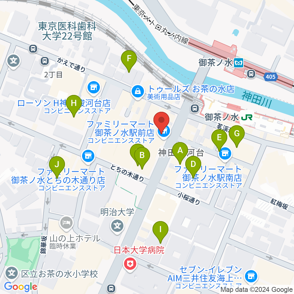 BIGBOSSお茶の水店 別館周辺の駐車場・コインパーキング一覧地図