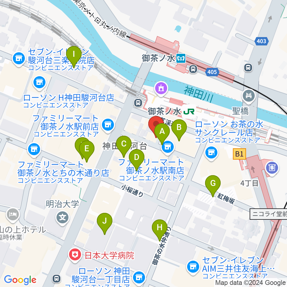 ＡＡＡイワタ楽器周辺の駐車場・コインパーキング一覧地図