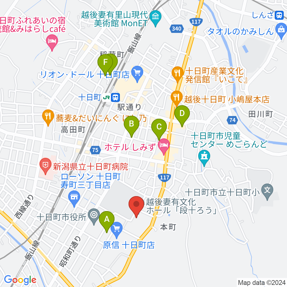 越後妻有文化ホール 段十ろう周辺の駐車場・コインパーキング一覧地図