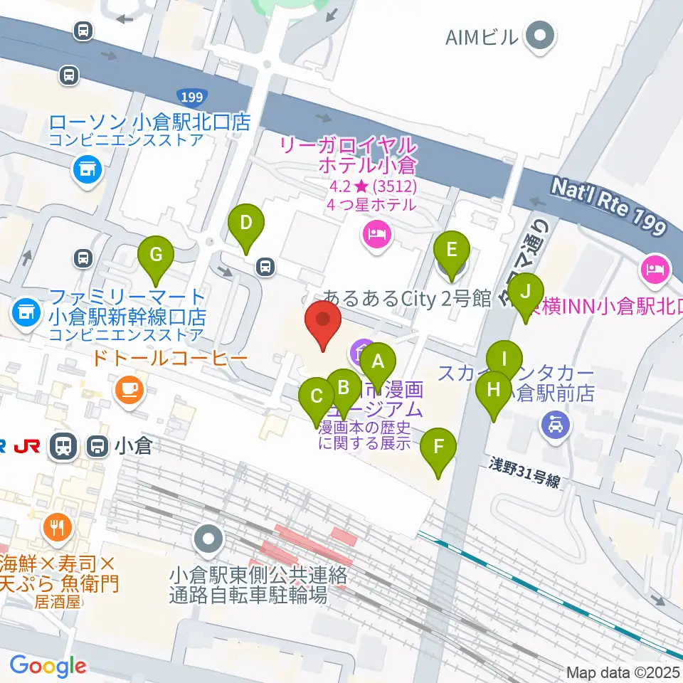 あるあるCity周辺の駐車場・コインパーキング一覧地図