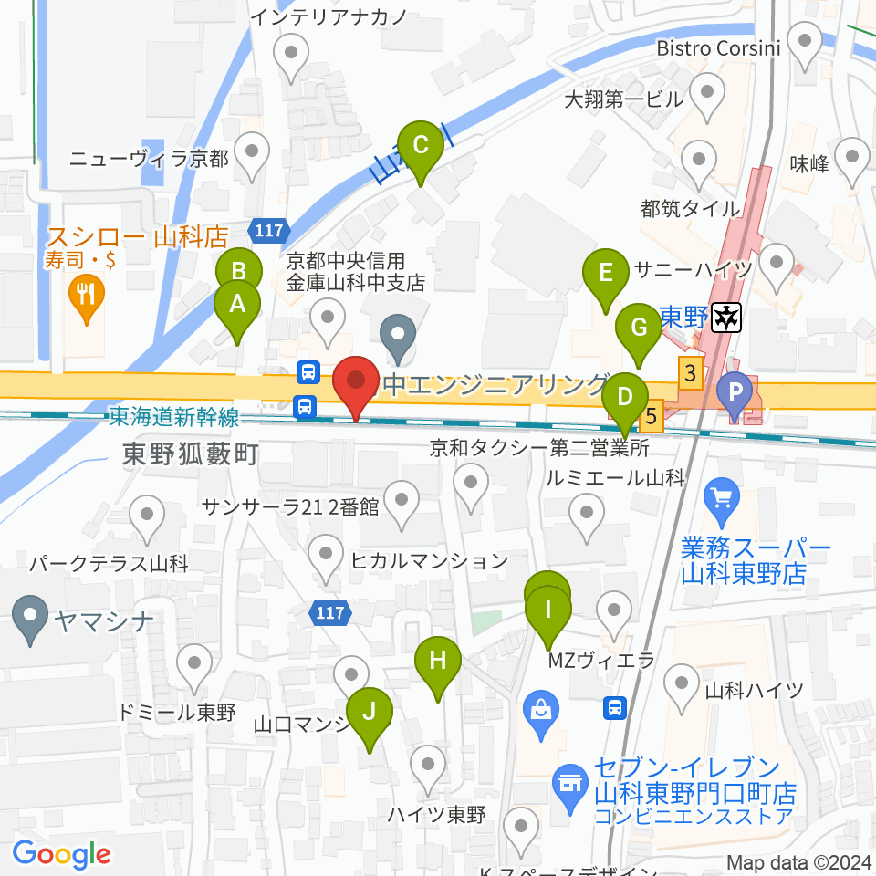 ライブスタジオ58周辺の駐車場・コインパーキング一覧地図