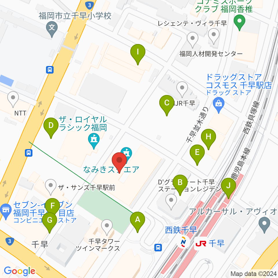 なみきスクエア・東市民センター周辺の駐車場・コインパーキング一覧地図