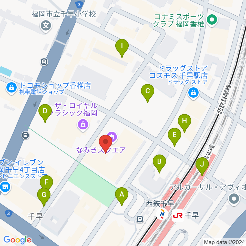 なみきスクエア・東市民センター周辺の駐車場・コインパーキング一覧地図