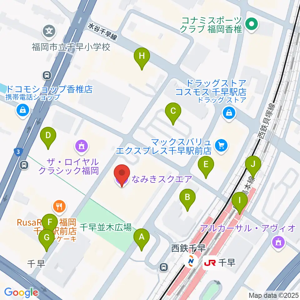 なみきスクエア・東市民センター周辺の駐車場・コインパーキング一覧地図