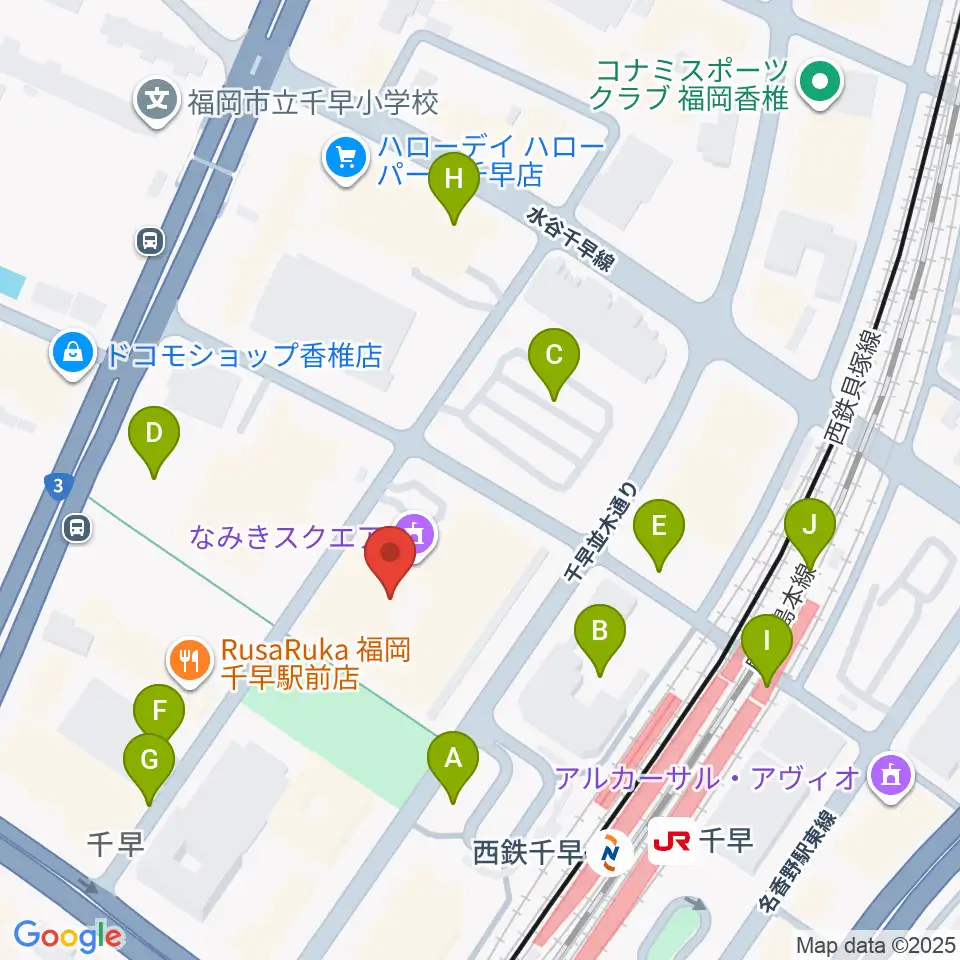 なみきスクエア・東市民センター周辺の駐車場・コインパーキング一覧地図