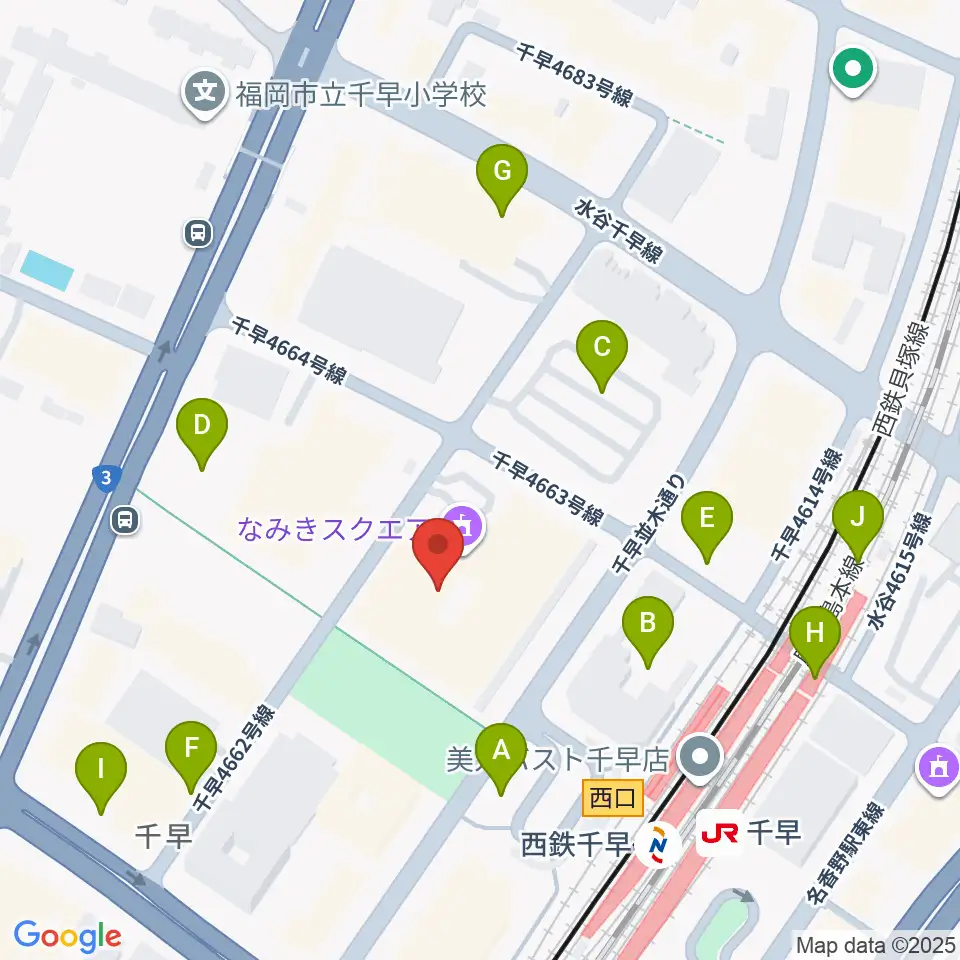 なみきスクエア・東市民センター周辺の駐車場・コインパーキング一覧地図