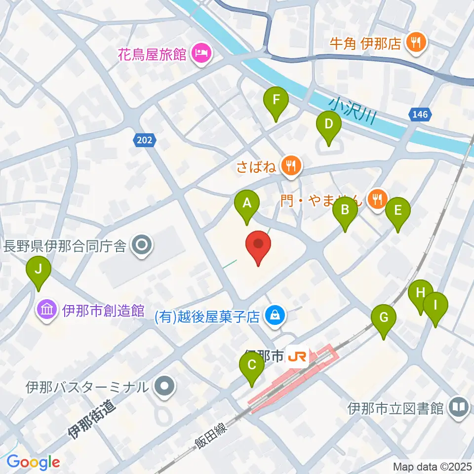 ニシザワいなっせホール周辺の駐車場・コインパーキング一覧地図