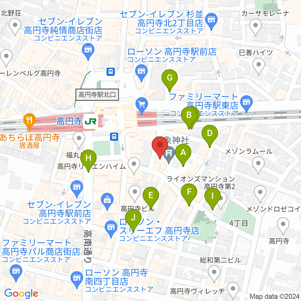 アトリエファンファーレ高円寺周辺の駐車場・コインパーキング一覧地図