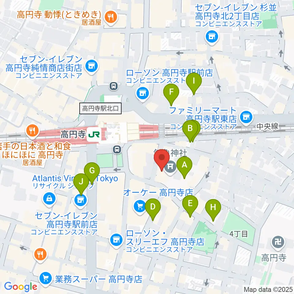アトリエファンファーレ高円寺周辺の駐車場・コインパーキング一覧地図