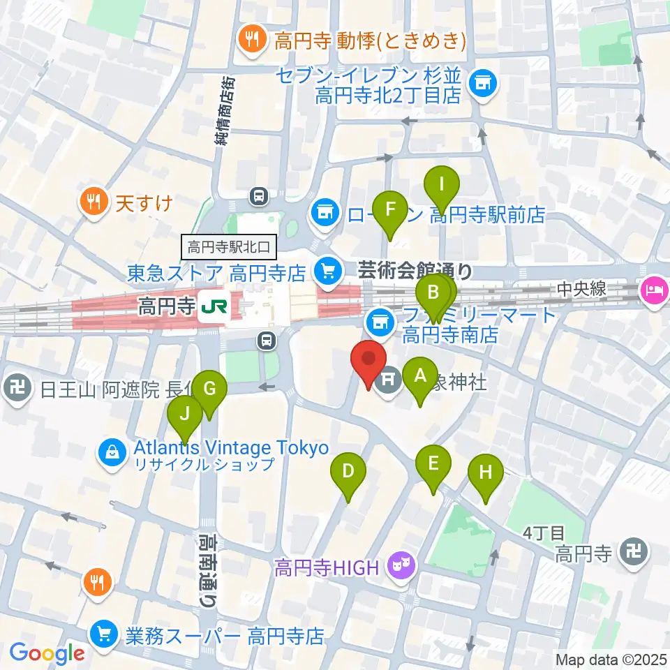 アトリエファンファーレ高円寺周辺の駐車場・コインパーキング一覧地図