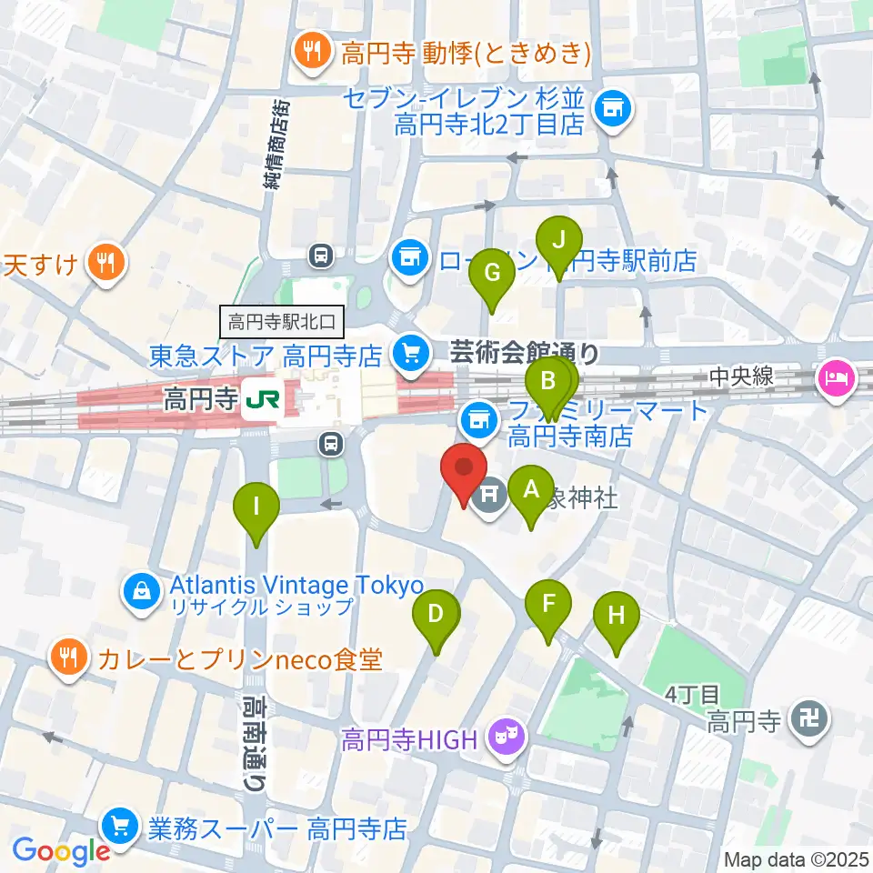 アトリエファンファーレ高円寺周辺の駐車場・コインパーキング一覧地図
