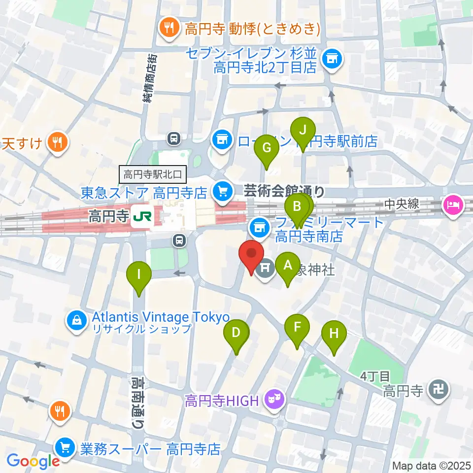 アトリエファンファーレ高円寺周辺の駐車場・コインパーキング一覧地図