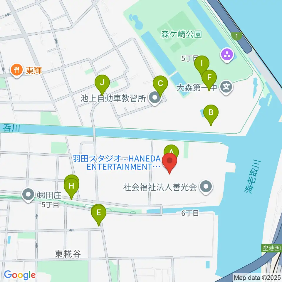 羽田スタジオ周辺の駐車場・コインパーキング一覧地図
