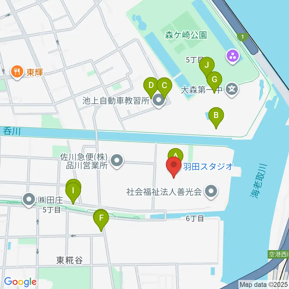 羽田スタジオ周辺の駐車場・コインパーキング一覧地図
