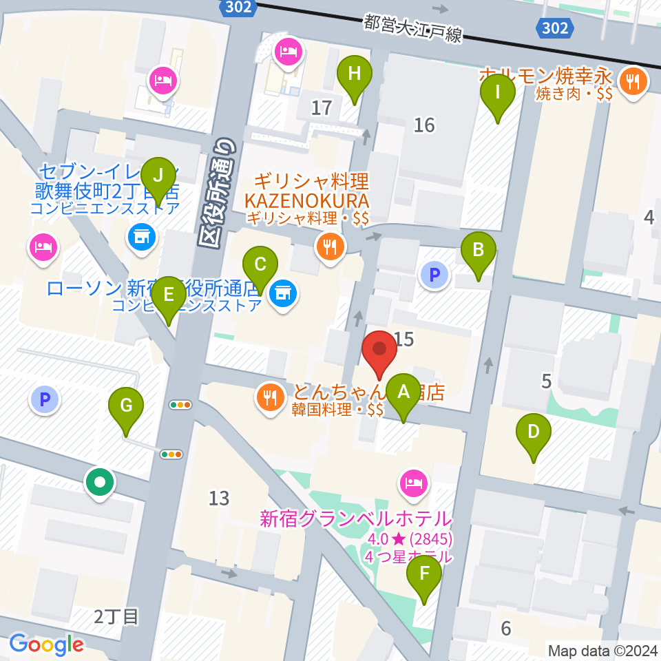 コフレリオ新宿シアター周辺の駐車場・コインパーキング一覧地図