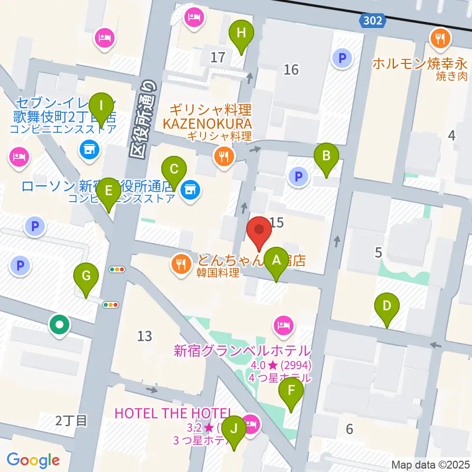 コフレリオ新宿シアター周辺の駐車場・コインパーキング一覧地図