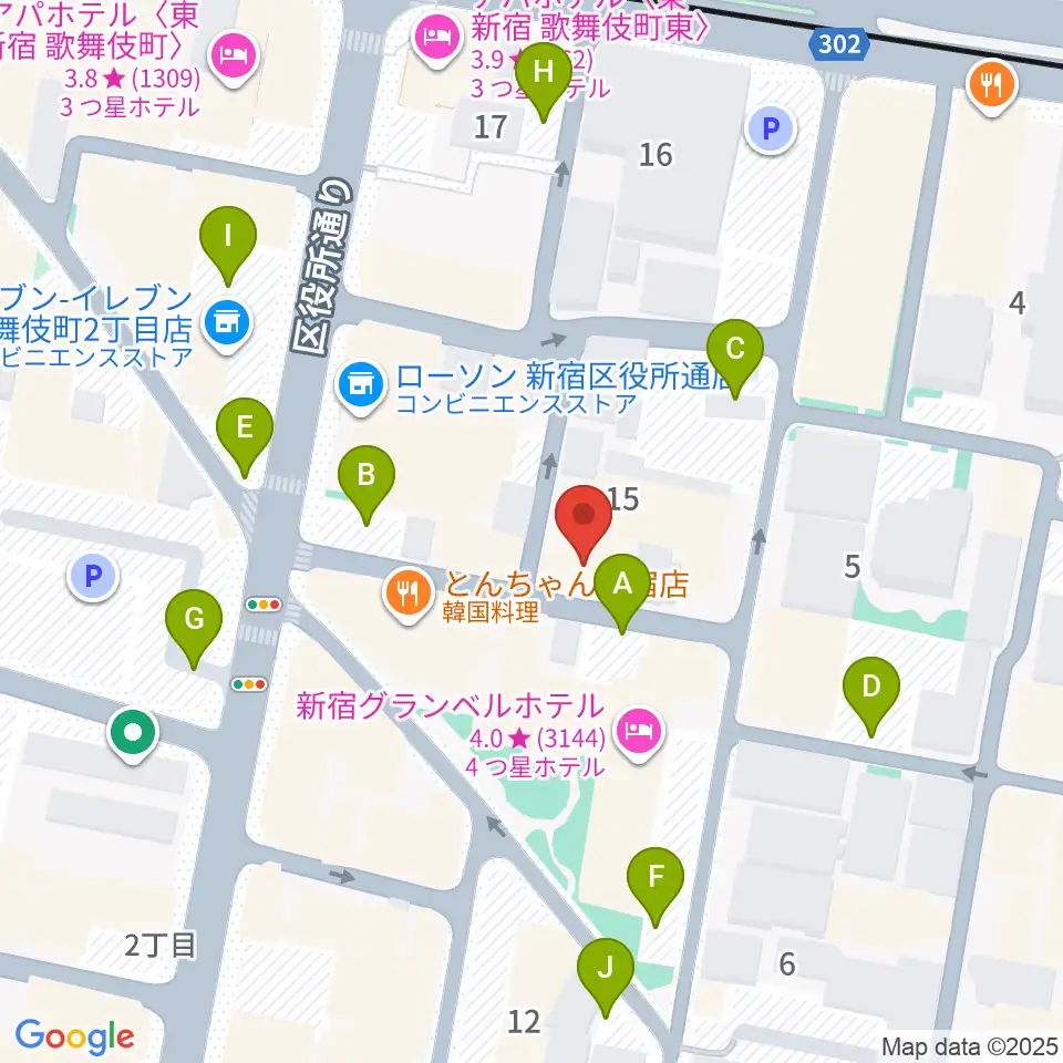 コフレリオ新宿シアター周辺の駐車場・コインパーキング一覧地図