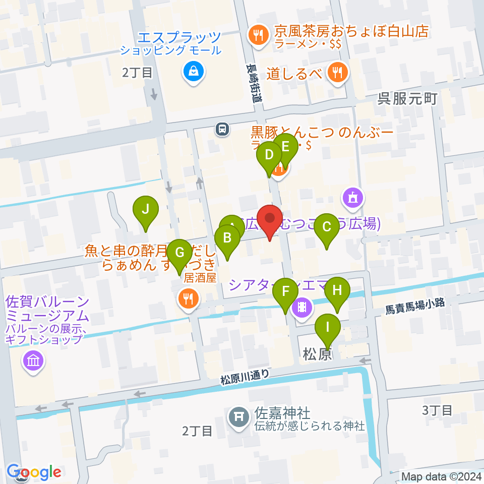 佐賀Riff周辺の駐車場・コインパーキング一覧地図