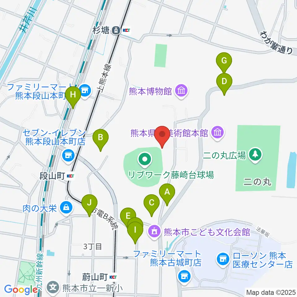 リブワーク藤崎台球場周辺の駐車場・コインパーキング一覧地図
