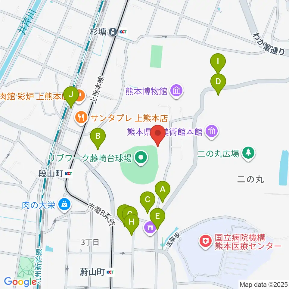 リブワーク藤崎台球場周辺の駐車場・コインパーキング一覧地図