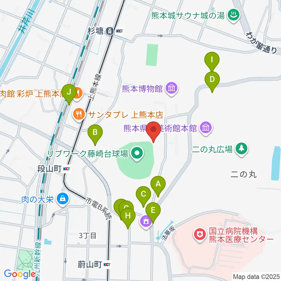 リブワーク藤崎台球場周辺の駐車場・コインパーキング一覧地図