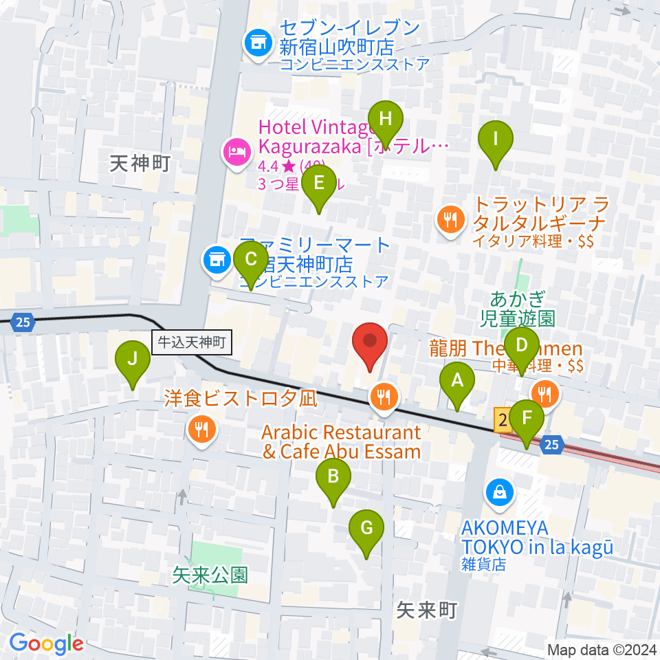 神楽坂マッシュレコード周辺の駐車場・コインパーキング一覧地図