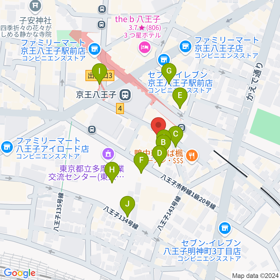 スタジオネイ周辺の駐車場・コインパーキング一覧地図