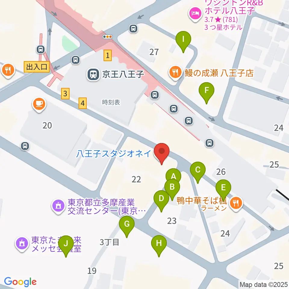 スタジオネイ周辺の駐車場・コインパーキング一覧地図