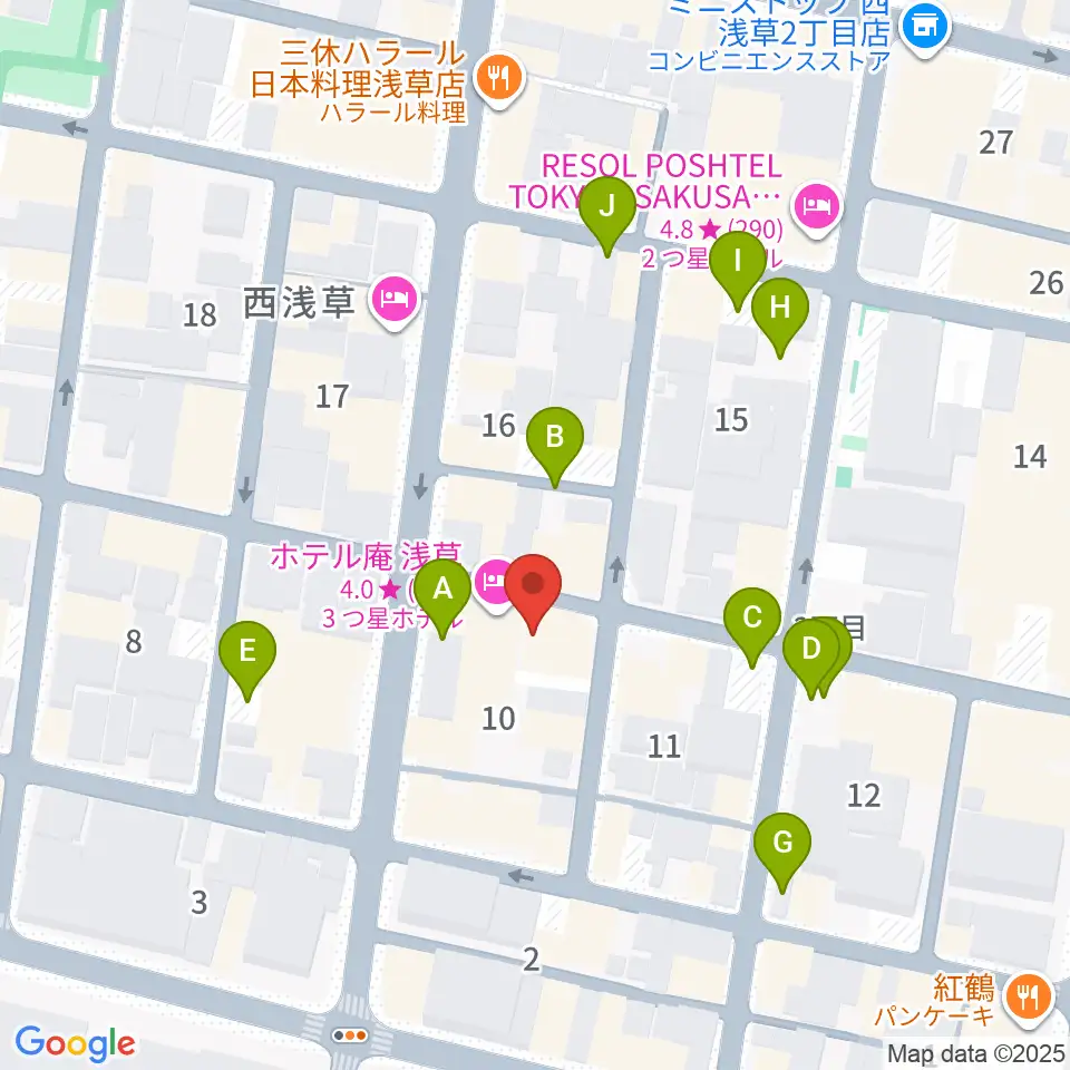 西浅草マルス周辺の駐車場・コインパーキング一覧地図