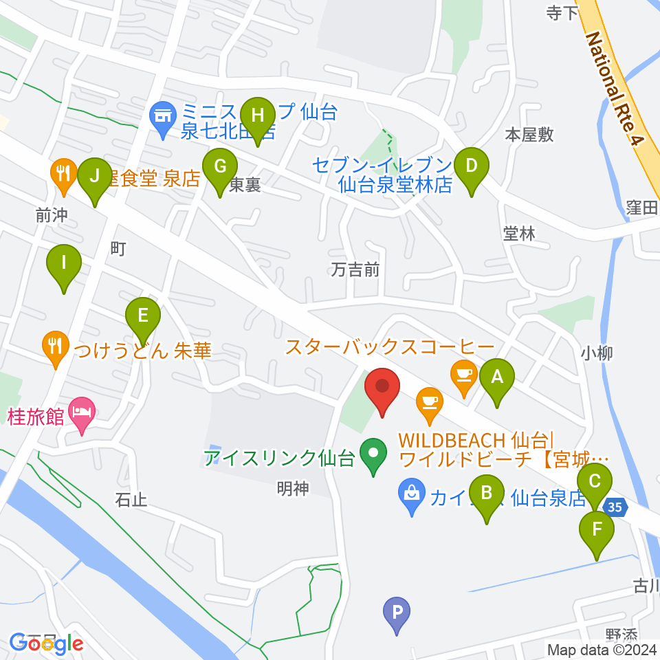 MIFA Football Park 仙台周辺の駐車場・コインパーキング一覧地図