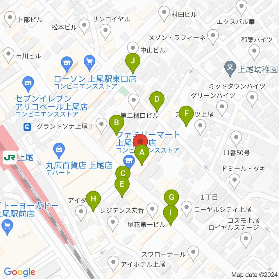 ワイワイミュージックスタジオ周辺の駐車場・コインパーキング一覧地図
